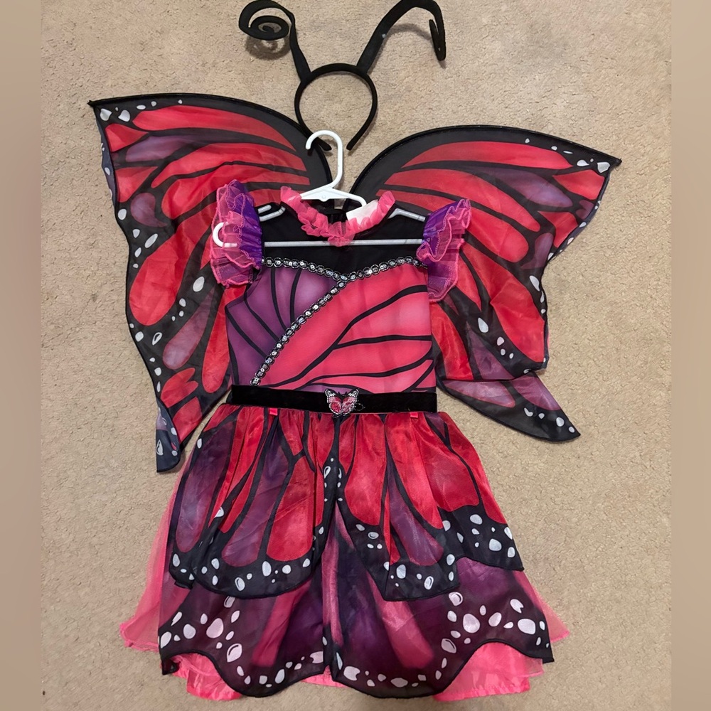Pink and Black Butterfly Fairy Costume for Kids